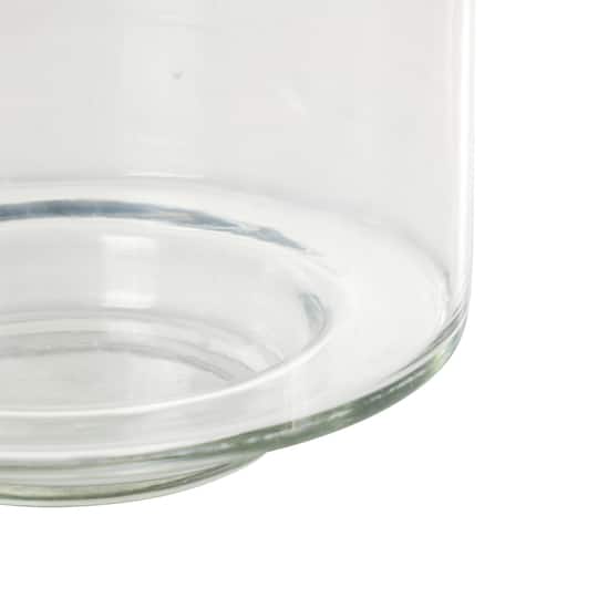 12" Clear Glass Wide Minimalistic Glass Vase